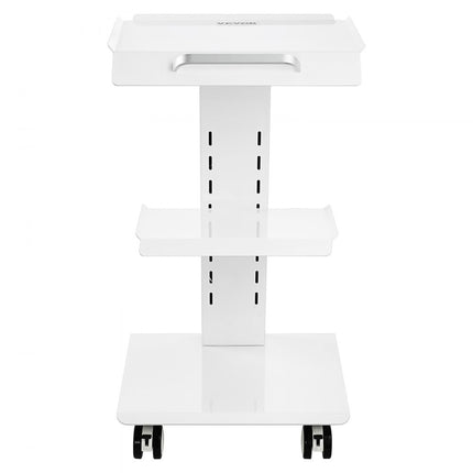 VEVOR laboratoriumwagen, medische servicewagen met geïntegreerd stopcontact, mobiel dessert van 3-laags metaal, met roterende wielen, belasting 100 kg, voor laboratorium, kliniek, schoonheidssalon, salon