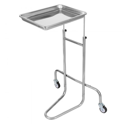 VEVOR laboratoriumwagen laboratoriumserveerwagen enkele plank oprolbaar laboratoriumkliniek roestvrij staal