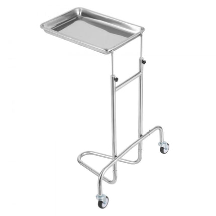 VEVOR laboratoriumwagen laboratoriumserveerwagen enkele plank oprolbaar laboratoriumkliniek roestvrij staal