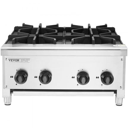 VEVOR Commercieel gasfornuis met 4 branders Aanrechtkookplaat Keuken