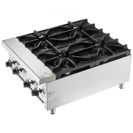 VEVOR Commercieel gasfornuis met 4 branders Aanrechtkookplaat Keuken