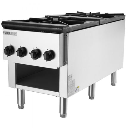 VEVOR Commercieel gasfornuis met 2 branders Aanrechtbladkookplaat