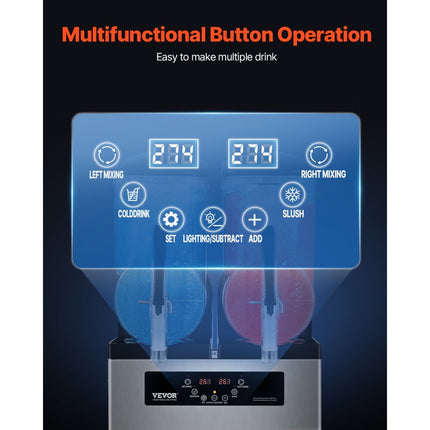 VEVOR 12Lx2 Commerciële Slush-ijsmachine Margarita Smoothie-drankmaker
