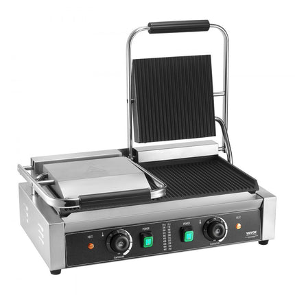 VEVOR Commerciële Panini Grill Dubbele Plaat Sandwichmaker Plaat 485x230mm
