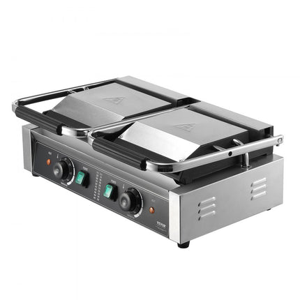 VEVOR Commerciële Panini Press Grill Elektrische Sandwichmaker Plaat 485x230mm