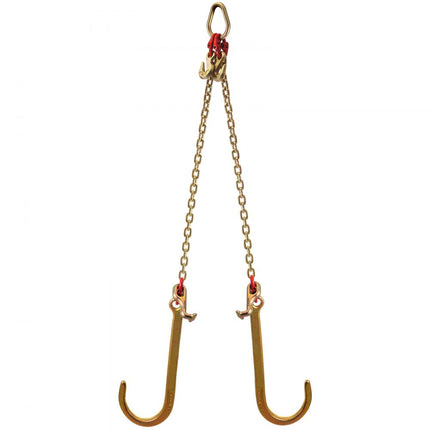 VEVOR J-haakketting, 3mx8mm hoofdstelsleepketting, G80 hoofdsteltransportketting, ketting van gelegeerd staal met 2 G70 J-haken, 4200kg vrachtwagentrekhaken, J-haaksleepriemen 2 stuks