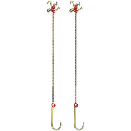 VEVOR J-haakketting, 38x15cm hoofdstelsleepketting, G80 hoofdsteltransportketting, ketting van gelegeerd staal met 2 G70 J-haken, 4200kg vrachtwagentrekhaken, J-haaksleepriemen 2 stuks