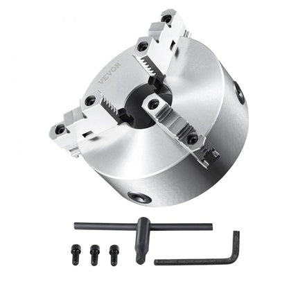VEVOR klauwplaat K11-250 250 mm drieklauwplaat HT300 materiaal 3-klauwplaat klembereik 6-250 mm 3-klauw, 20Cr, ≥53HRC φ80 mm boorhouder draaibank zelfcentrerend