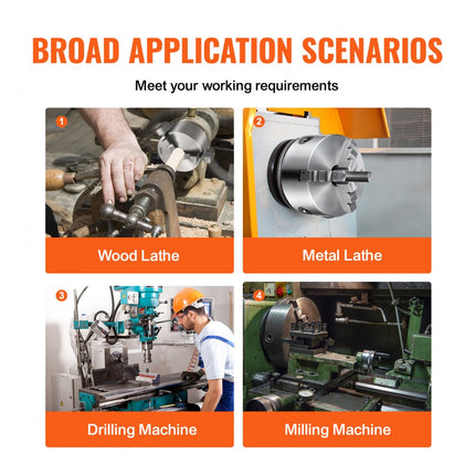 VEVOR klauwplaat K11-125 125 mm drieklauwplaat HT300 materiaal 3-klauwplaat klembereik 2-125 mm 3-klauwplaat, 20Cr, ≥53HRC φ30 mm boorhouder draaibank zelfcentrerend