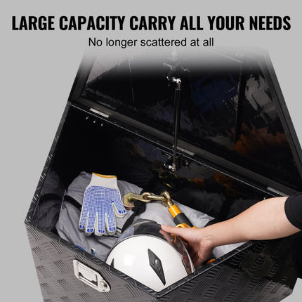 VEVOR Trailer Tong Box, Aluminium Diamond Plate Tool Box, Heavy Duty Trailer Box Storage met slot en sleutels, Multifunctionele Trailer Tong Box voor Pick-up Truck, RV,
