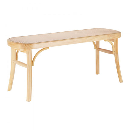 VEVOR rotan bank houten bank entreebank 110cm woonkamer slaapkamer hal 113kg