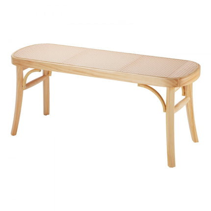 VEVOR rotan bank houten bank entreebank 110cm woonkamer slaapkamer hal 113kg