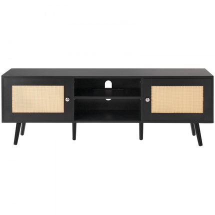 VEVOR Rotan TV-meubel 165cm TV Boho TV-meubel TV-meubel Zwart