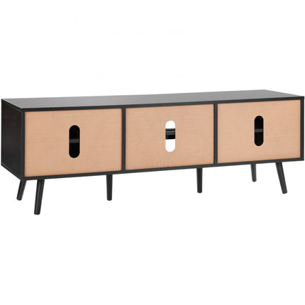 VEVOR Rotan TV-meubel 165cm TV Boho TV-meubel TV-meubel Zwart