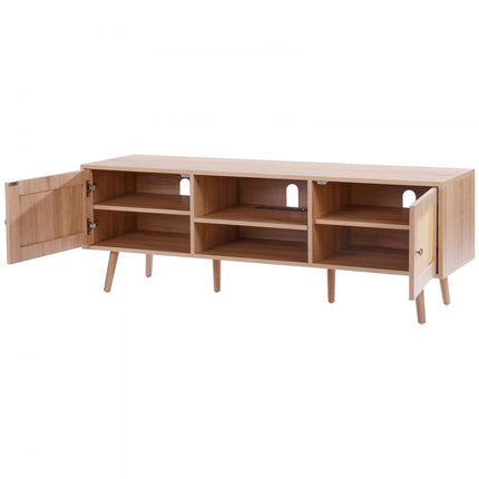 VEVOR Rotan TV-meubel 165cm TV Boho TV-meubel TV-meubel eiken