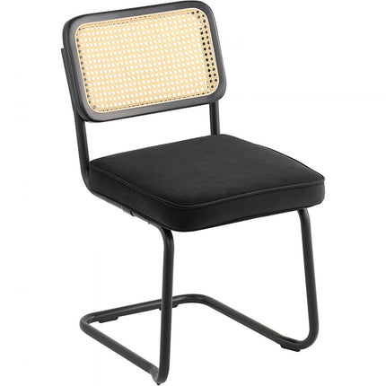 VEVOR rotan stoelen tuinmeubelen eetkamerstoel 4 stuks kussens zwarte fauteuil