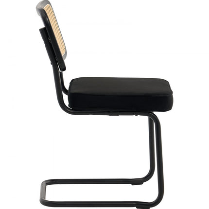 VEVOR rotan stoelen tuinmeubelen eetkamerstoel 4 stuks kussens zwarte fauteuil