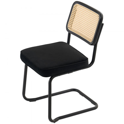 VEVOR rotan stoelen tuinmeubelen eetkamerstoel 4 stuks kussens zwarte fauteuil