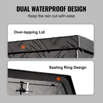 VEVOR Trailer Tong Box Trailer Box Gereedschapskist 990 x 419 x 305 mm, Aluminium Trailer Box Opslag met Slot & Sleutels, Trailer Tong Gereedschapskist voor Camper etc.