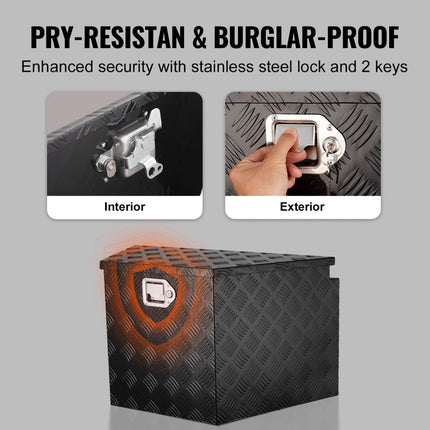 VEVOR Trailer Tong Box Trailer Box Gereedschapskist 990 x 419 x 305 mm, Aluminium Trailer Box Opslag met Slot & Sleutels, Trailer Tong Gereedschapskist voor Camper etc.