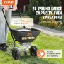 VEVOR strooier 15L zaadstrooier 810x455x750mm kunstmeststrooier 0-3m strooibreedte centrifugaalstrooier 11kg draagvermogen handstrooier handstrooier Q235 frame zoutstrooier met kunststof wielen