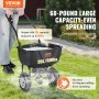 VEVOR strooier 20L zaadstrooier 885x485x750mm kunstmeststrooier 0-3m strooibreedte centrifugaalstrooier 27kg draagvermogen handstrooier handstrooier Q235 frame zoutstrooier met kunststof wielen