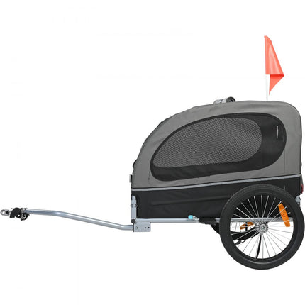 VEVOR Hondenkar 40 kg Fietskar Koolstofstaal + 600D Oxfordstof + PP Opvouwbaar 1440 x 720 x 779 mm als aanhanger Opgevouwen Afmeting 760 x 560 x 195 mm Hondenbuggy Joggerkar Zwart en Grijs