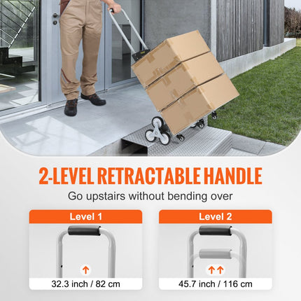 VEVOR steekwagen, trapsteekwagen, traploper met verstelbare handgreep, 50/100 kg