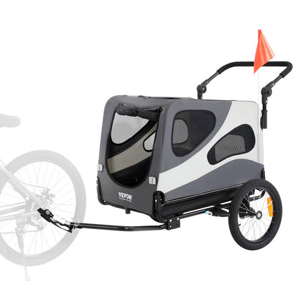 VEVOR hondenfietskar, draagvermogen tot 45 kg, 2 in 1 fietsendrager voor kinderwagen, eenvoudig opvouwbaar wagenframe met snelontgrendelingswielen, universele fietskoppeling, reflecterend