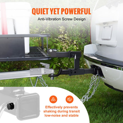 VEVOR dubbele trekhaakverlenging voor 5,08 cm trekhaakontvanger trekhaakadapterverlenging tot 25,4 cm verstelbare lengte 1,81T trekhaakpennen schroefmoerset