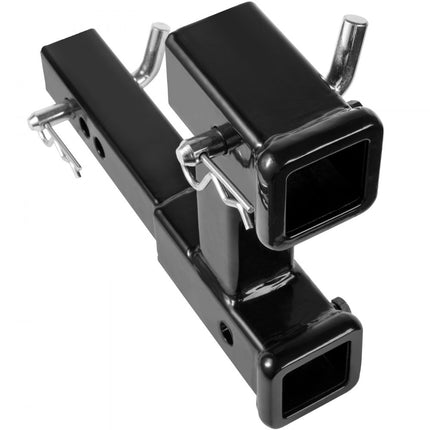 VEVOR dubbele trekhaakverlenging voor 5,08 cm trekhaakontvanger trekhaakadapterverlenging tot 25,4 cm verstelbare lengte 1,81T trekhaakpennen schroefmoerset