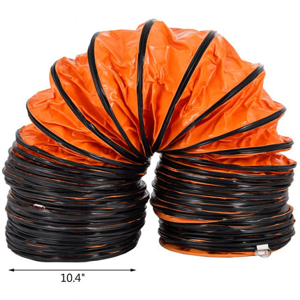VEVOR Pvc flexibele kanalen 32FT/9,8m fit ventilator 12 Inch Draagbaar Snel Oranje