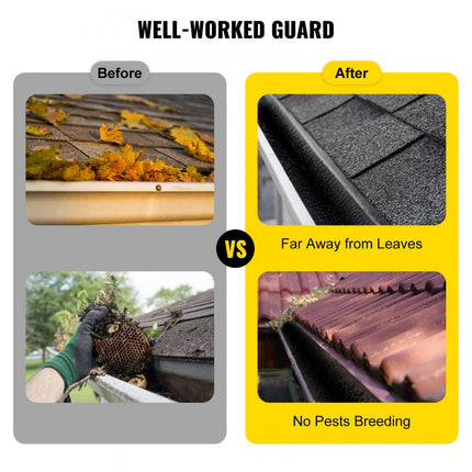 VEVOR dakgootbeschermerborstel met 38" lange borstelharen, 11 cm (diameter), dakgootborstel, bladbescherming, past op 1/2" dakgoten, dakgootborstel gemaakt van gegalvaniseerd staaldraad