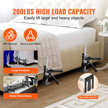 VEVOR Arm handgereedschap Arbeidsbesparende lifter 120 mm hefhoogte 2 stuks Handhefgereedschap Keramische tegelhoogteregelaar, 200 x 60 x 260 mm Multifunctioneel handhefgereedschap Handlifter Kabinethandlifter