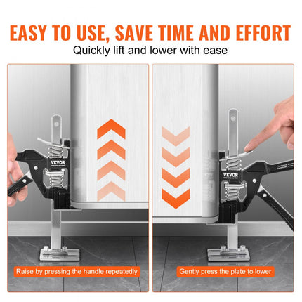 VEVOR Arm handgereedschap Arbeidsbesparende lifter 120 mm hefhoogte 2 stuks Handhefgereedschap Keramische tegelhoogteregelaar, 200 x 60 x 260 mm Multifunctioneel handhefgereedschap Handlifter Kabinethandlifter