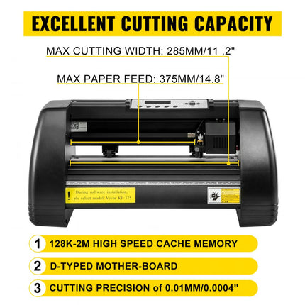 VEVOR Warmte Persmachine, 38 x 38 cm 5 in 1 Warmte Persmachine en 375 mm Vinyl Cutter Plotter, Snijplotter Machine met Signmaster, Snijplotter voor het Overbrengen van Afbeeldingen op T-shirtstassen