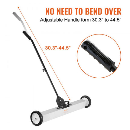 VEVOR magnetische bezem magnetische veegmachine 77-113 cm, magnetische veegmachine magnetische magnetische bezem magnetische bezem magnetische lifter 24,9 kg magnetische kracht magnetische spanenverzamelaar vloerveger veegmachine