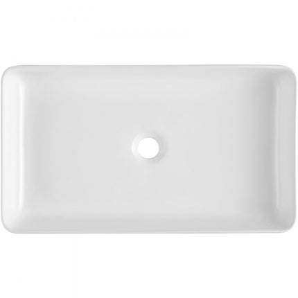 VEVOR Moderne keramische wastafel badkamer aanrecht wastafel wit 609x351x112mm