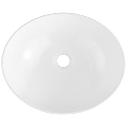 VEVOR Moderne keramische wastafel badkamer aanrecht wastafel 409x341x144mm ovaal