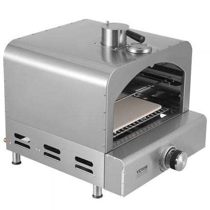 VEVOR 28 cm pizzaoven voor buiten, draagbare gasoven, roestvrijstalen campingpizzaoven, feest