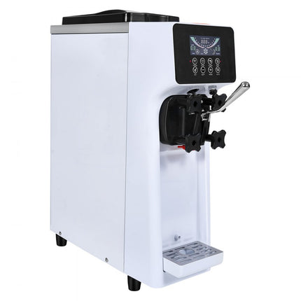 VEVOR Commerciële ijsmachine, 10 l/u vermogen, 900 W, zachte ijsmachine met enkele smaak, aanrecht, met 4 l trechter, 1,6 l cilinder, LCD-scherm, voorkoeling