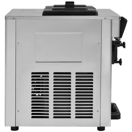 VEVOR Commerciële ijsmachine 18-28L/u 3 smaken Italiaanse ijsmachine 2 x 5,5L trechter LCD-paneel Automatische voorkoeling Reiniging voor yoghurt Koffie Snackbar Restaurant