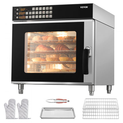 VEVOR heteluchtoven commerciële broodrooster Baker roestvrijstalen 58L oven