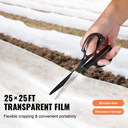 VEVOR Kas Plastic Film 8x8m 6 Mil Dikte Helder Kas Film Polyethyleen Film 4 Jaar UV-bestendig voor Tuinbouw Landbouw Landbouw Tuin