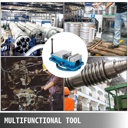 VEVOR 3" Freesmachine Lockdown Bankschroef Draaibare Basis Draaivoet Acme schroeven Nauwkeurige Schaal