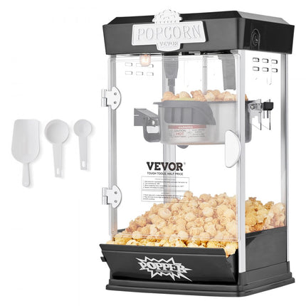 VEVOR popcornmachine maker popcornmachine tafelpopcornmachine 480W 4oz zwart