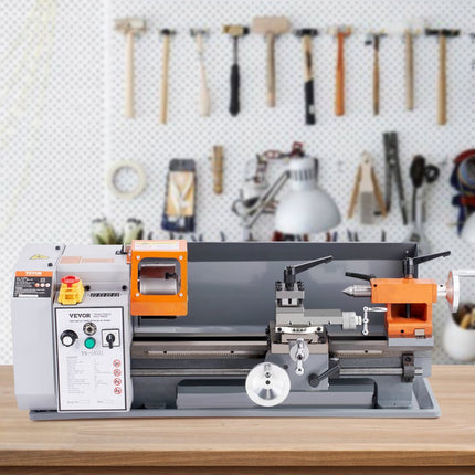 VEVOR metaaldraaibank 500W draaibank metaal 18x36cm tafeldraaibank van HT200 gietijzer 0-2200rpm Poly-V-snaar overbrenging 20mm boring door de spindel Geschikt voor 0,5-2,5mm schroefdraad