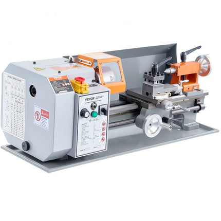 VEVOR metaaldraaibank 500W draaibank metaal 18x36cm tafeldraaibank van HT200 gietijzer 0-2200rpm Poly-V-snaar overbrenging 20mm boring door de spindel Geschikt voor 0,5-2,5mm schroefdraad