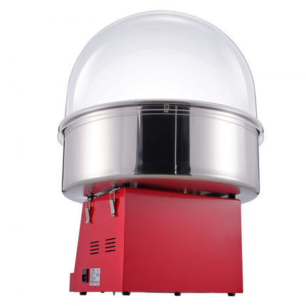 VEVOR elektrische suikerspinmachine, 1kW suikerspinmachine, commerciële suikerspinmachine met deksel, roestvrijstalen kom en suikerlepel, voor kinderverjaardagsfeestjes thuis, familiebijeenkomsten (rood)