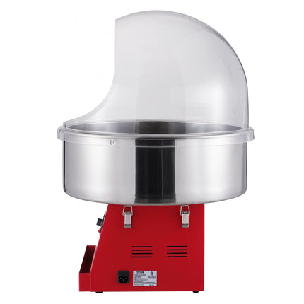 VEVOR elektrische suikerspinmachine, 1kW suikerspinmachine, commerciële suikerspinmachine met deksel, roestvrijstalen kom en suikerlepel, voor kinderverjaardagsfeestjes thuis, familiebijeenkomsten (rood)